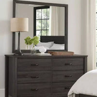 Royal Hampton 39 Inch Contemporary Wooden Frame Mirror, Gray