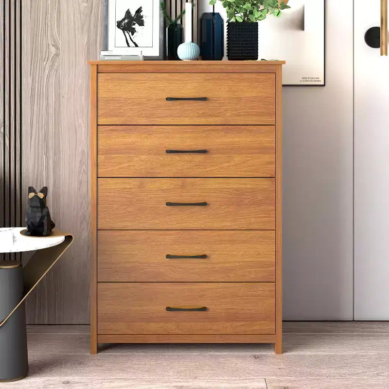 Galano 5-Drawer Dresser with Narrow Depth 31.3 W  15.6 D  47.7 H