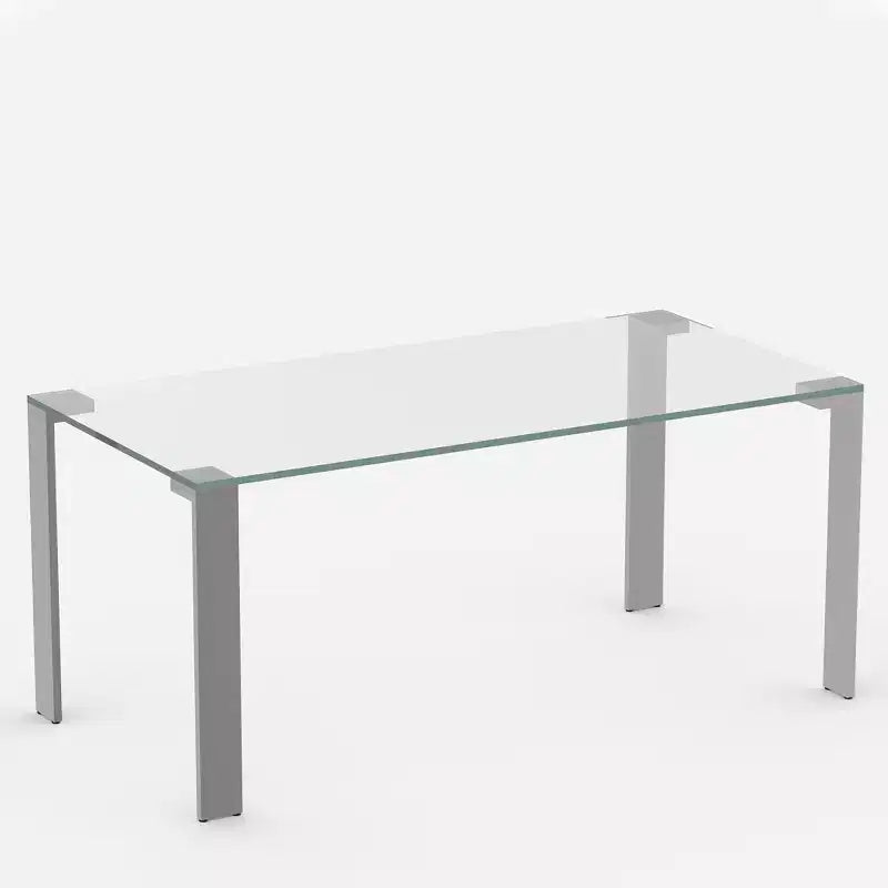 Tavolo da pranzo da 170 cm in vetro temperato con gambe in metallo