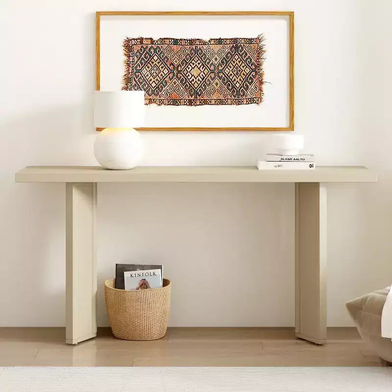Modern Entryway Console Table with Pine Veneer and Geometric Legs, Slim Hallway or Sofa Table for Entryway, Living Room - Panipeachy