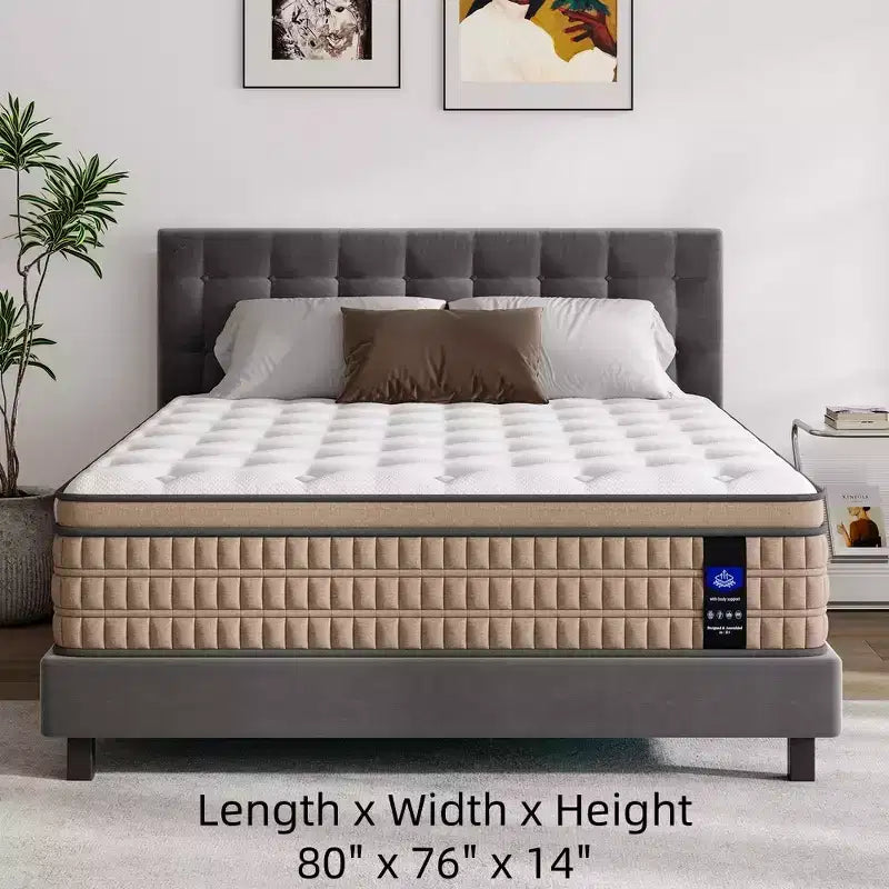 Materasso ibrido King da 14" - Memory Foam e molle insacchettate, senza fibra di vetro