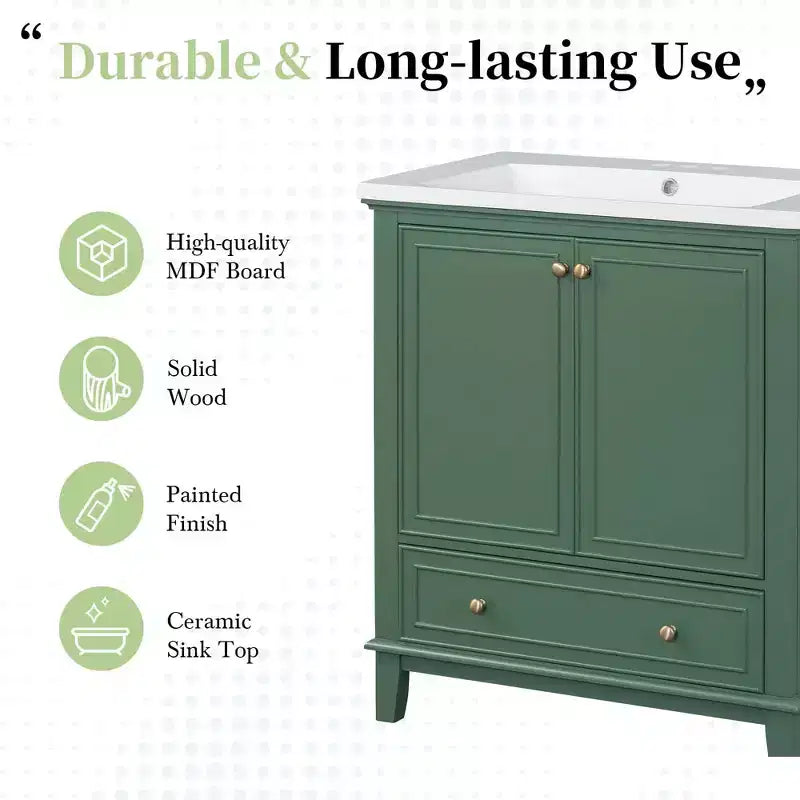 Mobiletto da bagno da 76 cm senza lavabo, autoportante con cassetto e anta, struttura in MDF