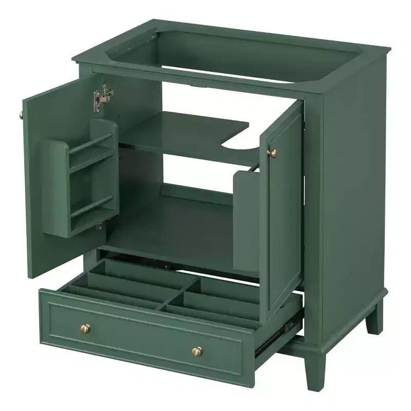 Mobiletto da bagno da 76 cm senza lavabo, autoportante con cassetto e anta, struttura in MDF