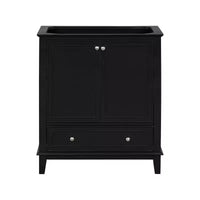 MAYEERTY 30 Bathroom Vanity without Sink Multi-functional Cabinet Doors Drawer Solid Frame MDF Black