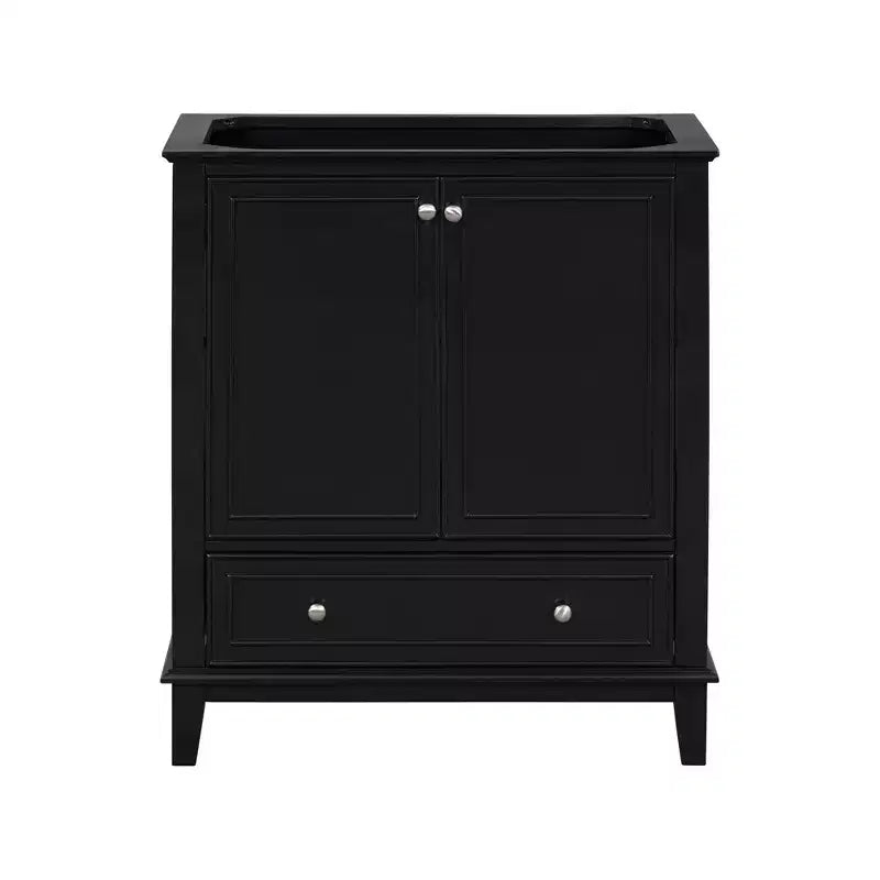 MAYEERTY 30 Bathroom Vanity without Sink Multi-functional Cabinet Doors Drawer Solid Frame MDF Black