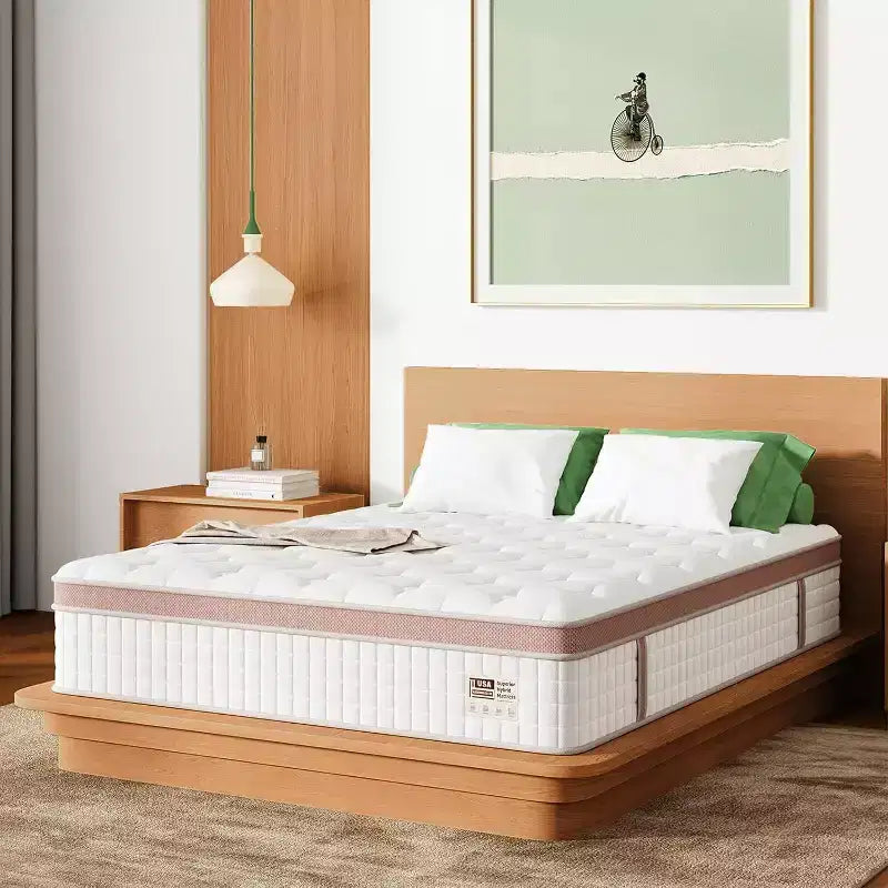 Whisen 14 King Hybrid Mattress, Luxury Ergonomic Mattress, Memory Foam Mattress, Pocket Innerspring
