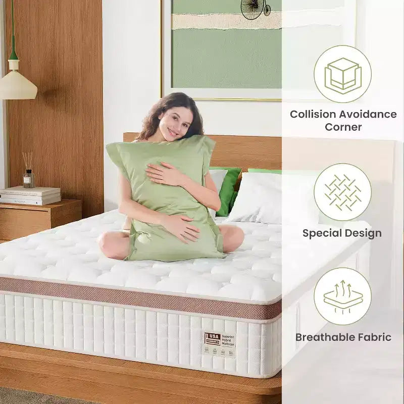 Materasso Ibrido King Size da 14 Pollici con Memory Foam e Molle Insacchettate