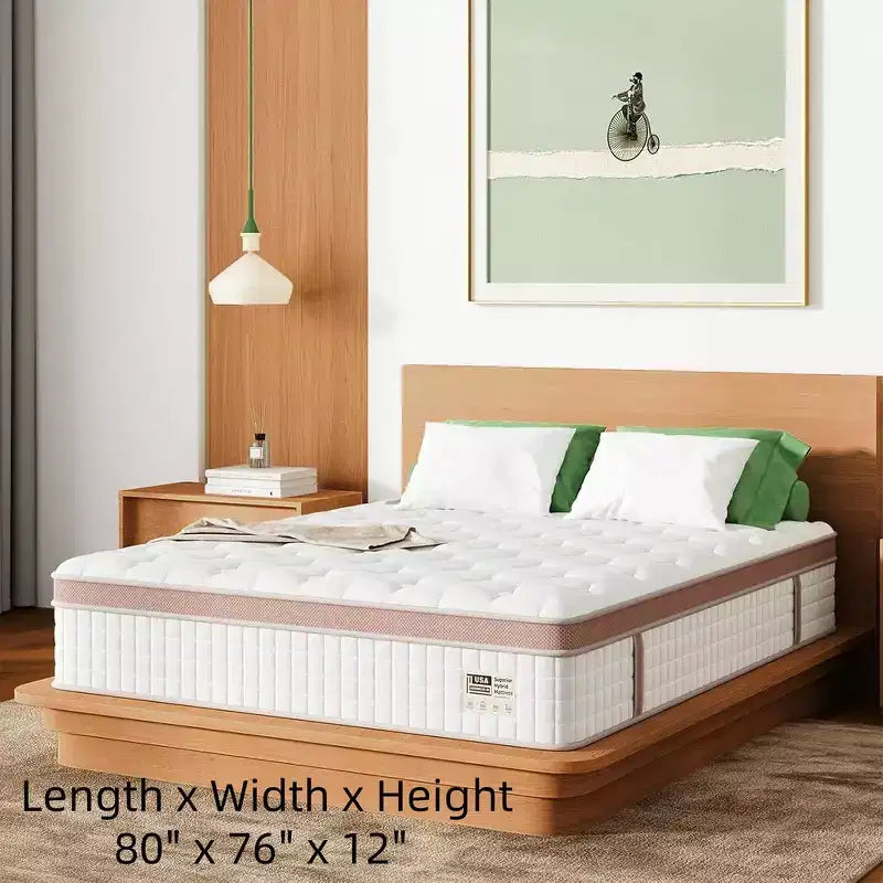 Materasso Ibrido King Size da 14 Pollici con Memory Foam e Molle Insacchettate