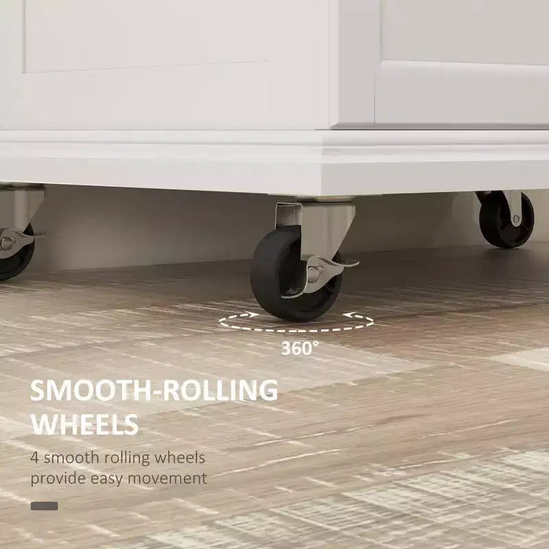 Carrello da Cucina su Ruote con Top in Acciaio Inox, Cassetto, Portasciugamani e Portaspezie