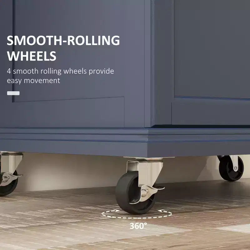 Carrello da Cucina su Ruote con Top in Acciaio Inox, Cassetto, Portasciugamani e Portaspezie