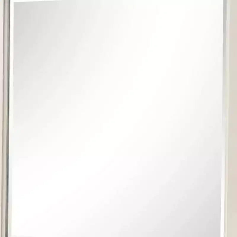 Specchio per Comò, Vetro Smussato, Legno Massello Bianco Anticato, 96,5 cm
