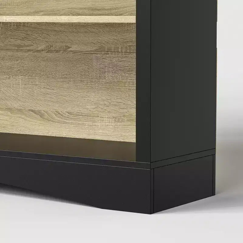 Libreria a giorno a 5 ripiani con 3 cassetti, struttura in MDF, 65"L x 78,7"A x 12,7"P