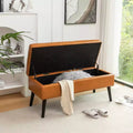TUYOHW Rectangle Storage Bench,End of Bed Ottoman Bench with Solid Wood Legs,PU Leather Ottoman for Living Room,Bedroom,Entryway