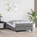 Bed Frame Dark grey Fabric (100% polyester), plywood, engineered wood