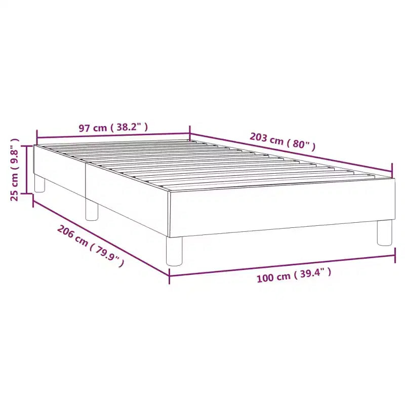 Struttura letto a piattaforma Twin XL, tessuto in poliestere grigio scuro, senza testiera, 81,1"L x 39,4"P x 9,8"A