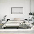 Bed Frame With Headboard Black Faux leather, plywood, engineered wood