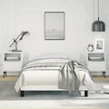 Bed Frame With Headboard White Faux leather, plywood, engineered wood