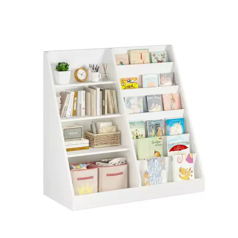 Libreria per Bambini e Organizzatore Porta Giocattoli con Ripiani Aperti, Bianco, 88,1 cm L x 40,1 cm P x 85,1 cm H