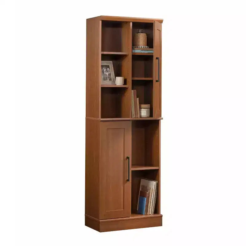 Armadio alto con 2 ante e 6 ripiani regolabili, Marrone, 23.3"L x 13"P x 71.4"A