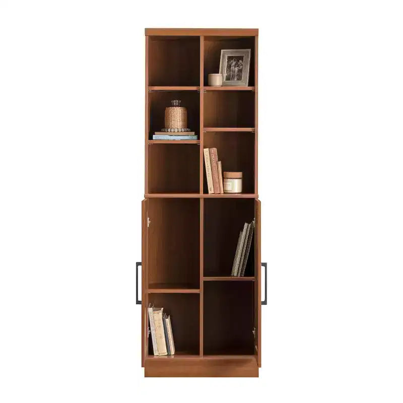 Armadio alto con 2 ante e 6 ripiani regolabili, Marrone, 23.3"L x 13"P x 71.4"A