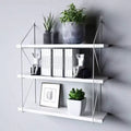 3 - Tier Display Wall Shelf Storage Rack Holder White Modern Home Office Organizer