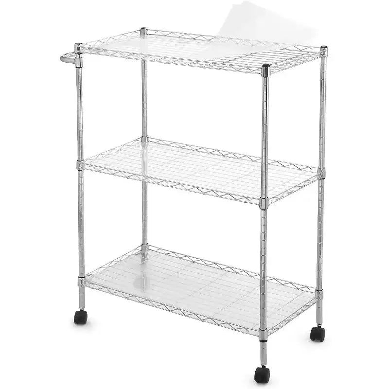 COZONY Kitchen Utility Cart, Steel Rolling Cart with Wheels Adjustable Storage Rack for Kitchen Restaurant