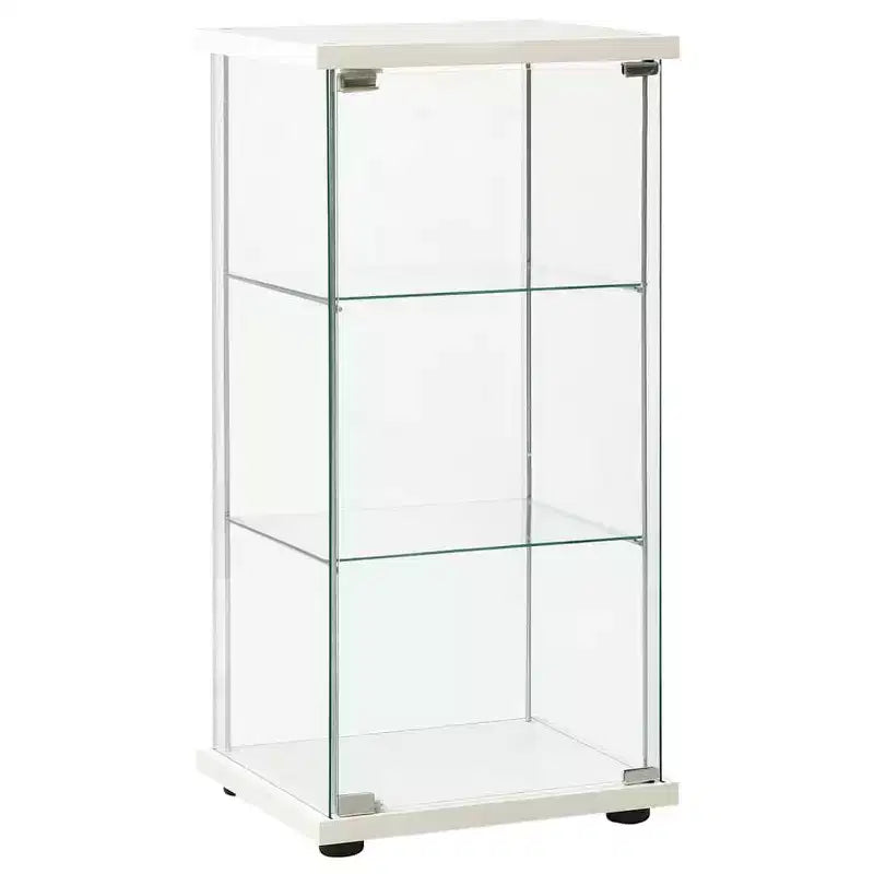 vidaXL Storage Cabinet Bookshelf 4-Shelf Glass Display Cabinet Tempered Glass