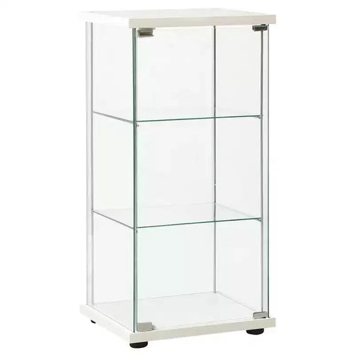 vidaXL Storage Cabinet Bookshelf 4-Shelf Glass Display Cabinet Tempered Glass