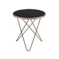 Royal Hampton End Table, Black Glass & Champagne