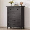 5 Drawer Dresser for Bedroom, 41.3 Tall Freestanding Wood Chest with Large Storage|Vertical Closet Organizer for Bedroom & Living Room