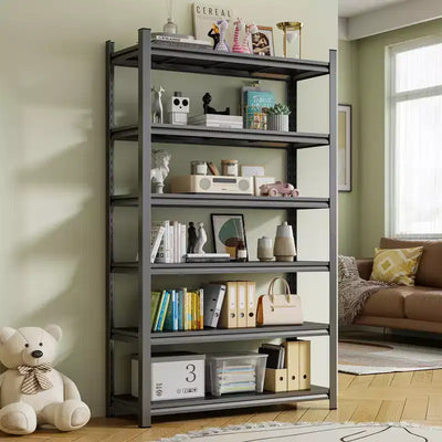 Clihome 6-Layer Metal Multi-Purpose Storage Rack,Boltless Storage Rack with Gourd Hole Design