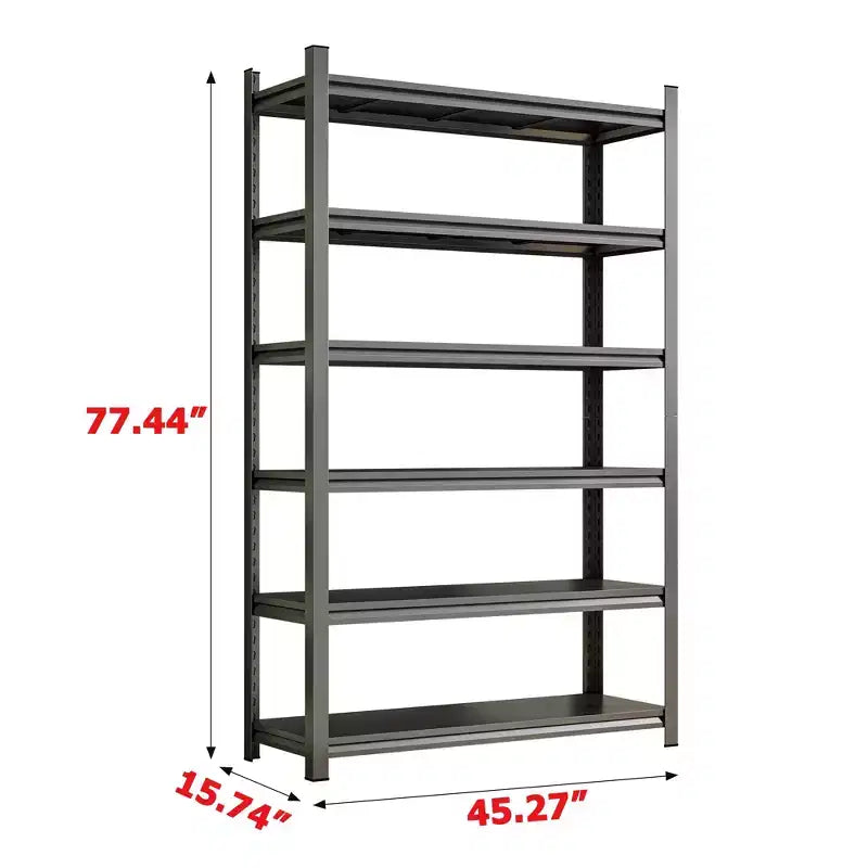 Scaffale Metallica a 6 Ripiani Senza Bulloni con Design a Foro a Zucca, Unità di Scaffalatura Multiuso