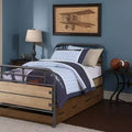 Royal Hampton Wooden Twin Size Trundle with Caster Wheels, Brown