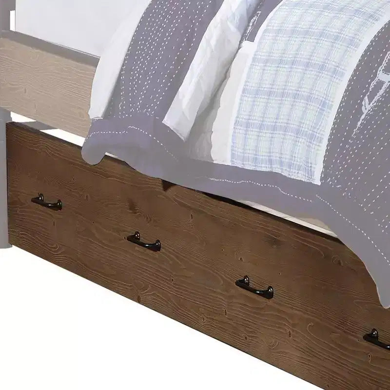 Struttura letto a rotelle in legno, misura singola, con ruote piroettanti, marrone