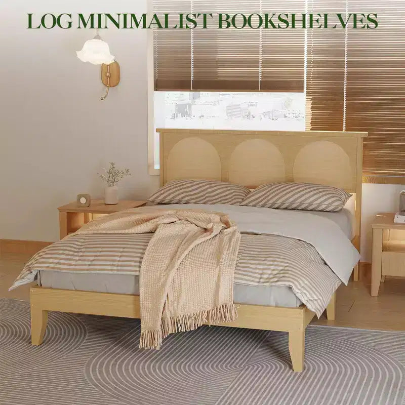 Letto imbottito full size con testiera ad alette, tessuto in lino, doghe in legno, 212,1 cm L x 146 cm P x 119,9 cm A