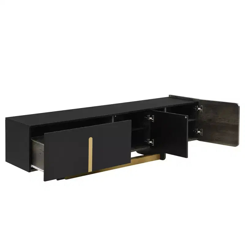 Mobile TV Moderno con Cassetti per TV fino a 70 Pollici, Struttura in MDF e Metallo, 169,4 cm L x 41,4 cm P x 50,5 cm A