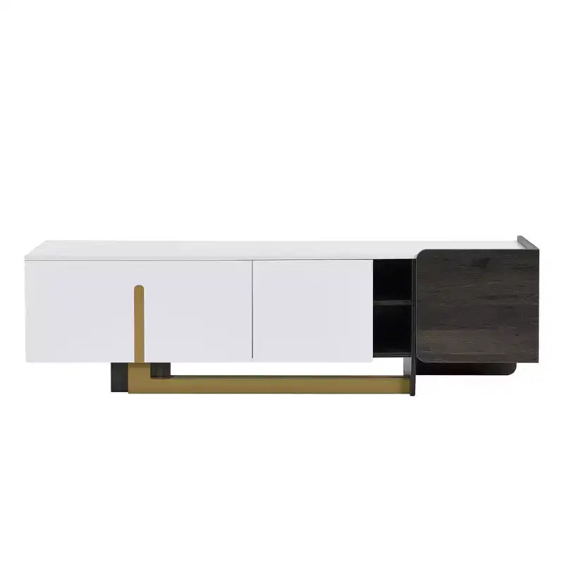 Mobile TV Moderno con Cassetti per TV fino a 70 Pollici, Struttura in MDF e Metallo, 169,4 cm L x 41,4 cm P x 50,5 cm A