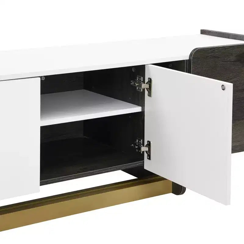 Mobile TV Moderno con Cassetti per TV fino a 70 Pollici, Struttura in MDF e Metallo, 169,4 cm L x 41,4 cm P x 50,5 cm A