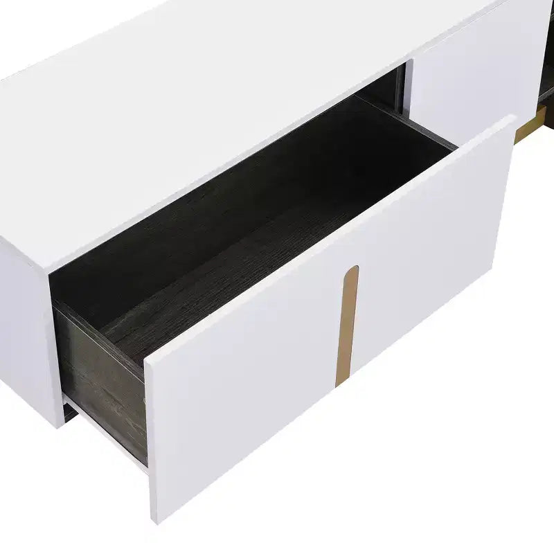 Mobile TV Moderno con Cassetti per TV fino a 70 Pollici, Struttura in MDF e Metallo, 169,4 cm L x 41,4 cm P x 50,5 cm A