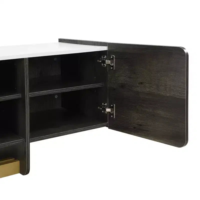 Mobile TV Moderno con Cassetti per TV fino a 70 Pollici, Struttura in MDF e Metallo, 169,4 cm L x 41,4 cm P x 50,5 cm A
