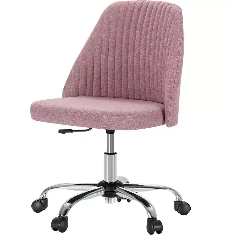 TUYOHW Swivel Criss Cross Chair on Wheels,Office Chair with Adjustable Height and Lumbar Support,Armless Gaming Chair for Office