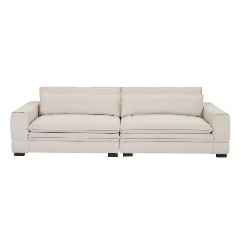 Divano a 4 posti imbottito moderno di metà secolo, in tessuto di poliestere, con telaio in legno, 266 cm L x 102 cm P x 78 cm A