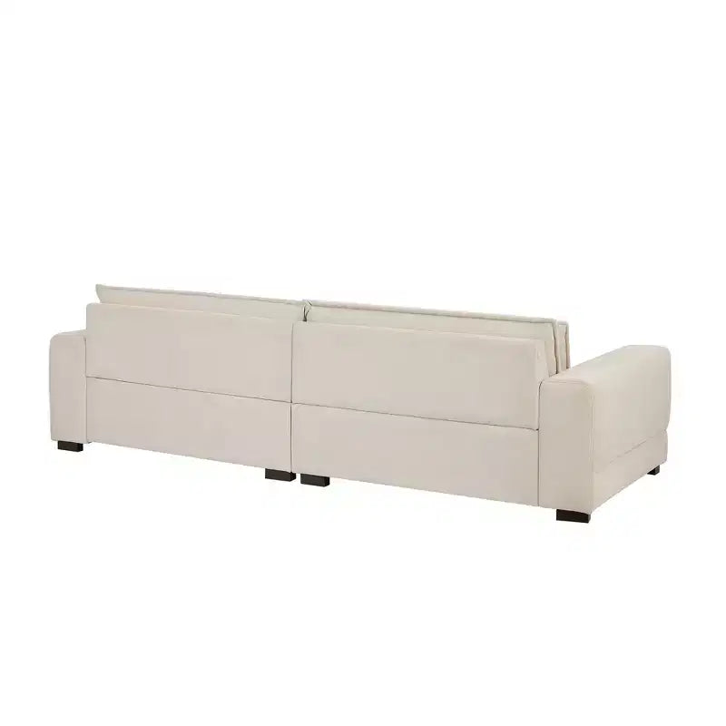 Divano a 4 posti imbottito moderno di metà secolo, in tessuto di poliestere, con telaio in legno, 266 cm L x 102 cm P x 78 cm A