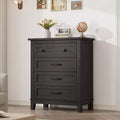4-Drawer Dresser, 34.8 Tall Freestanding Wooden Chest with Large Storage - Space-Saving Organizer for Bedroom, Living Room & Closet
