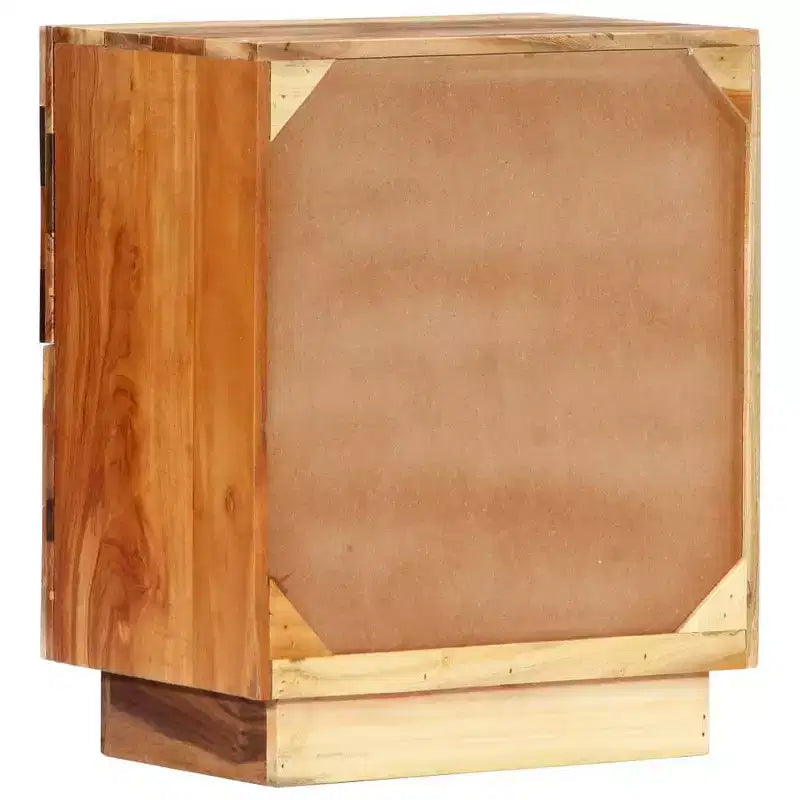 Comodino con 2 cassetti, legno massello di recupero, 40 cm L x 30 cm P x 50 cm H