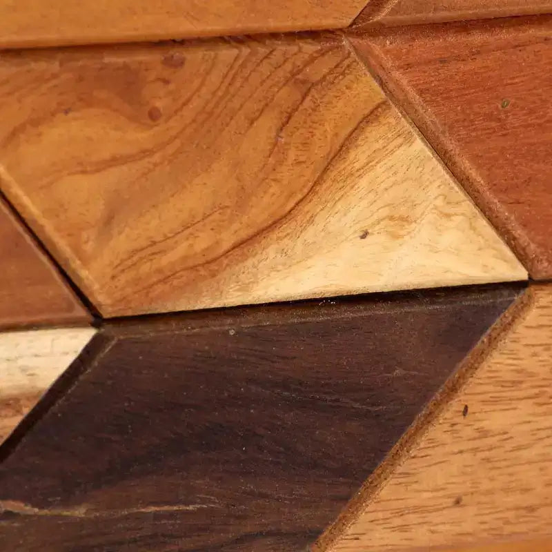Comodino con 2 cassetti, legno massello di recupero, 40 cm L x 30 cm P x 50 cm H